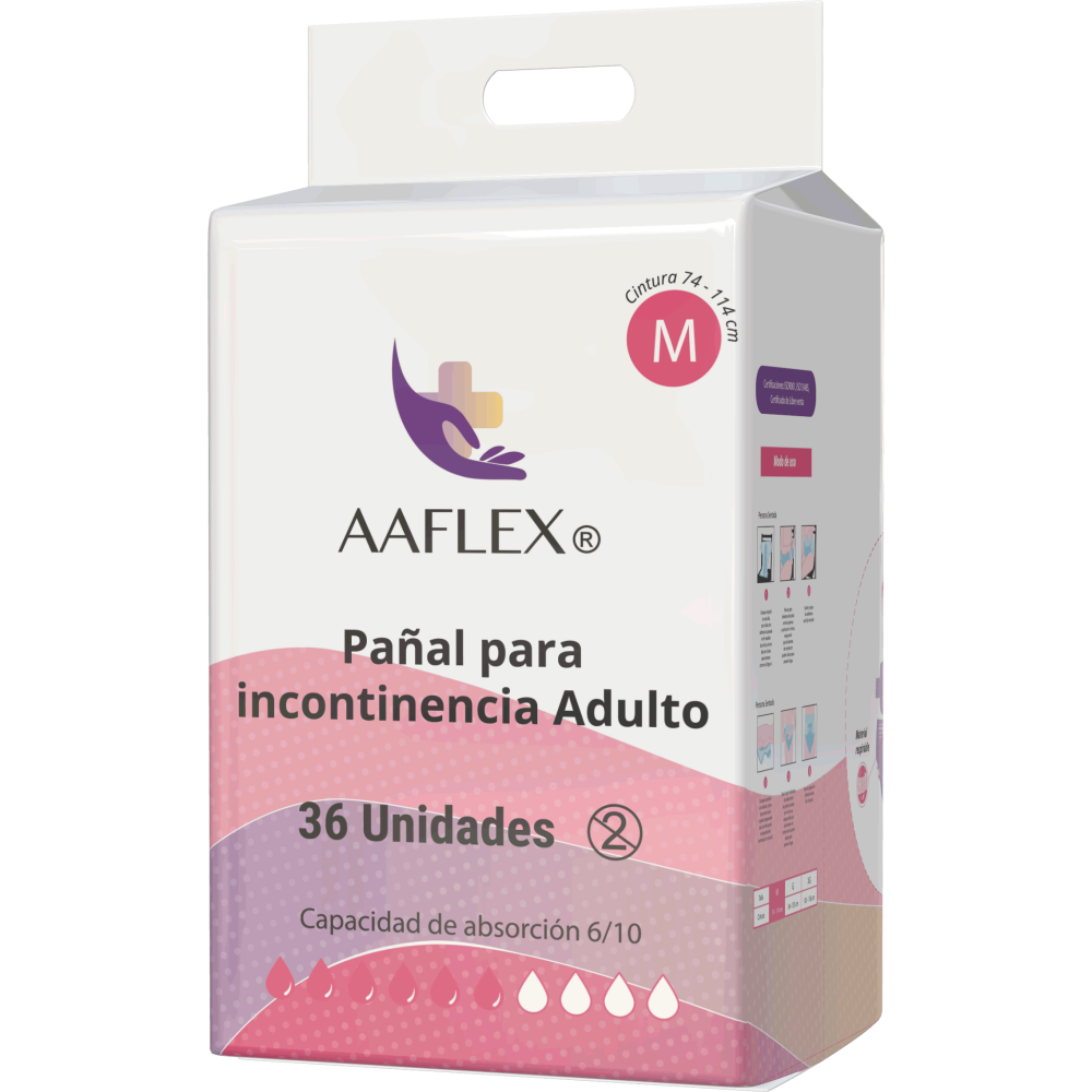 Pañal Para Incontinencia Adulto Talla M 36 unidades